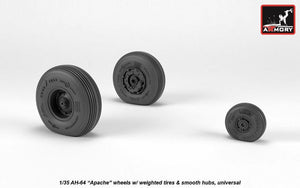 Armory Models AW35304 AH-64 Apache wheels w/ weighted tires, smooth hubs 1/35 – zdjęcie 3