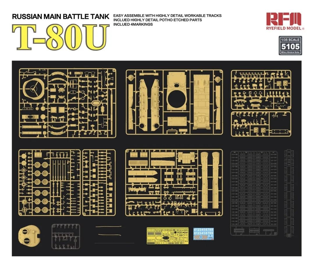 Rye Field Model 5105 Russian Main Battle Tank T-80U 1/35 – zdjęcie 7