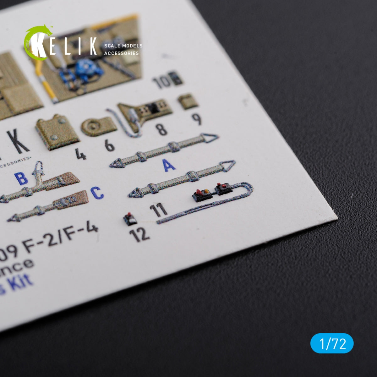 KELIK K72122 BF109-F2/F4 reconnaissance interior 3D decals for Fine Molds kit 1/72 – image 6