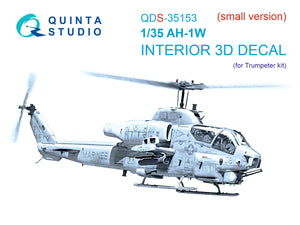 Quinta Studio QDS-35153 AH-1W 3D-Printed &amp;amp; coloured Interior on decal paper (Trumpeter) (Small version) 1/35