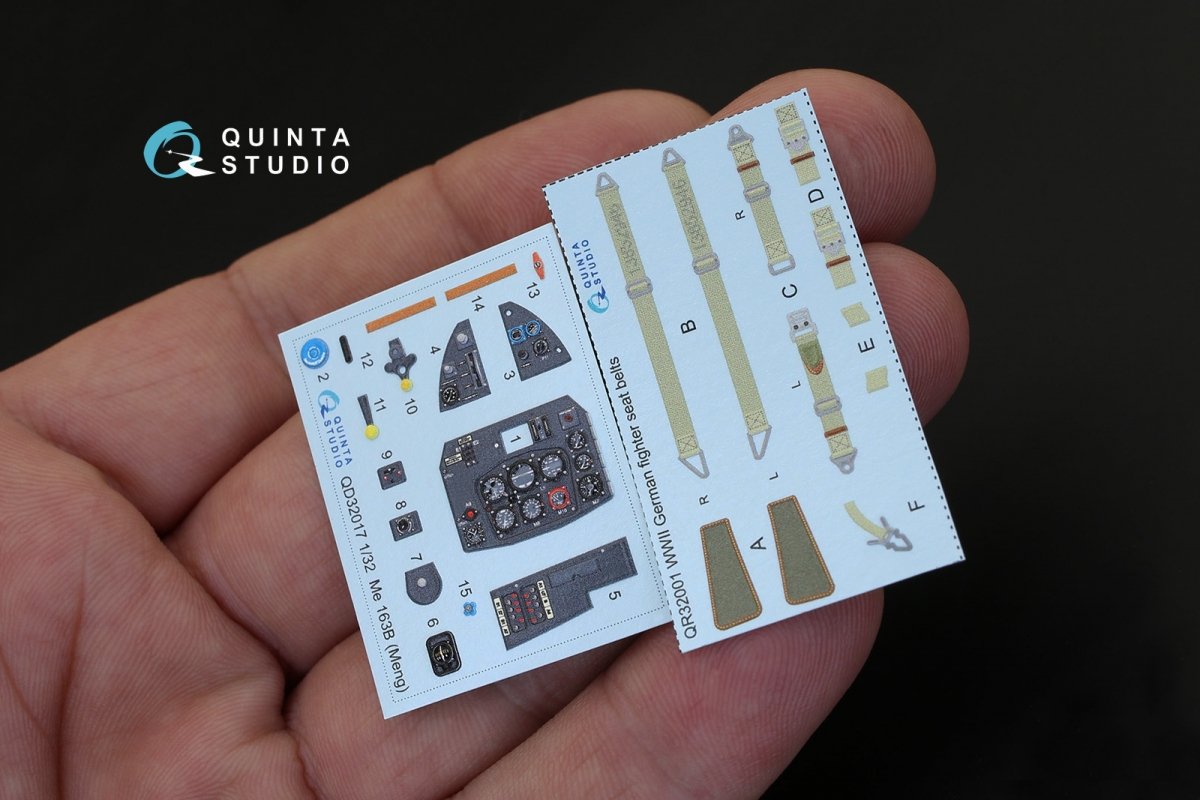 Quinta Studio QD32017 Me 163B 3D-Printed &amp;amp; coloured Interior on decal paper (for Meng kit) 1/32 – immagine 2