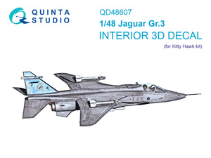 Quinta Studio QD48607 Jaguar Gr.3 3D-Printed &amp;amp; coloured Interior on decal paper (Kitty Hawk) 1/48
