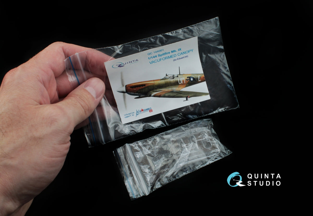 Quinta Studio QC144001 Spitfire Mk.IX vacuuformed clear canopy, 3 pcs (for Eduard kit) 1/144 – image 5