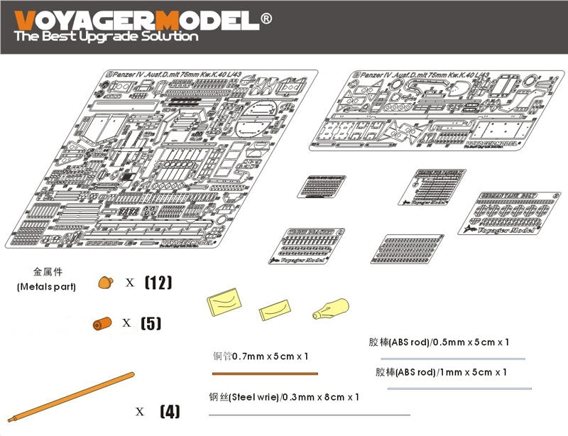 Voyager Model PE35303 WWII German Panzer.IV Ausf.D mit 75mm Kw.K.40 L/43 basic For DRAGON 6330 1/35 – zdjęcie 5