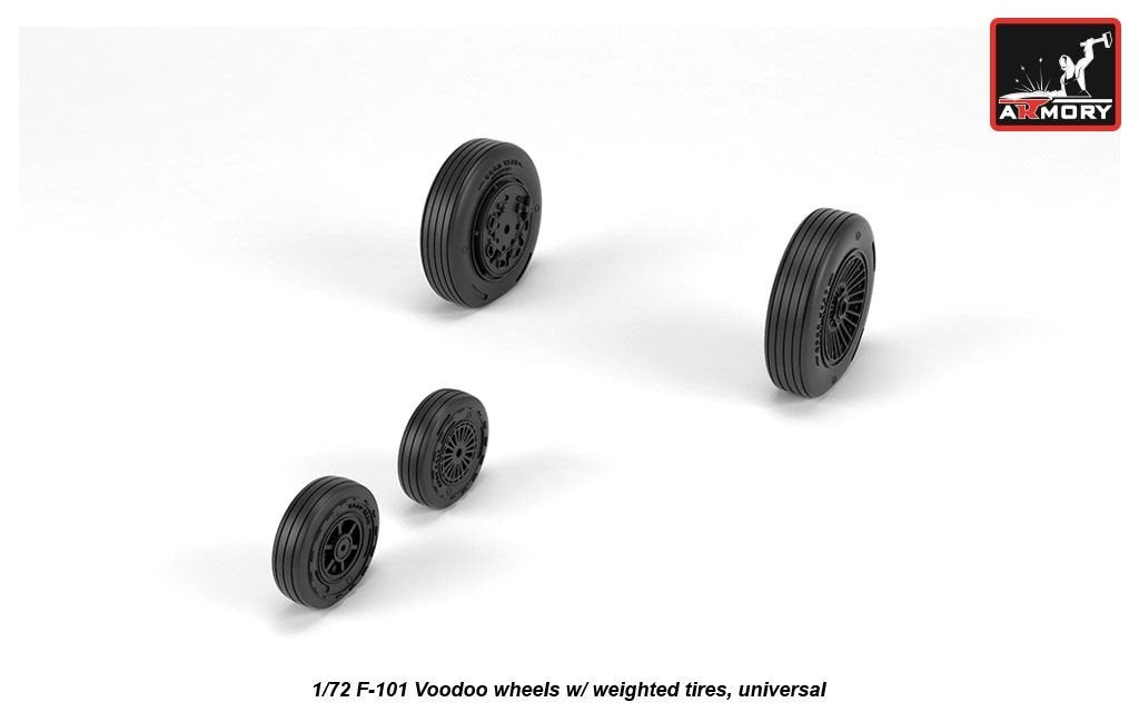 Armory Models AW72321 F-101 Voodoo wheels w/ optional nose wheels &amp;amp; weighted tires 1/72 – image 4