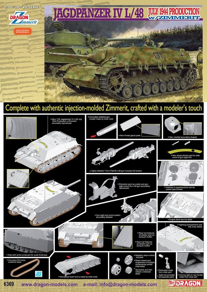 Dragon 6369 Jagdpanzer IV L/48 July 1944 Production w/Zimmerit 1/35 – zdjęcie 2