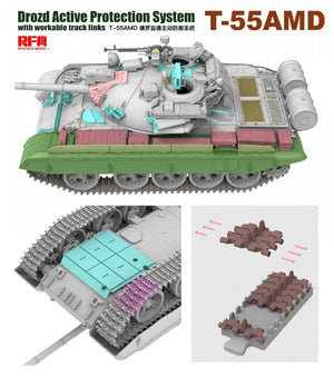 Rye Field Model 5091 T-55AMD Drozd APS w/workable track links 1/35 – zdjęcie 4