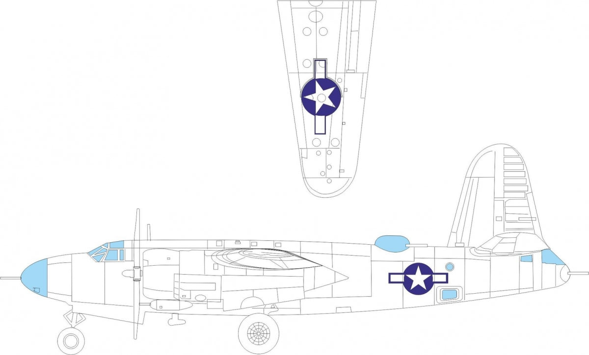 Eduard EX1046 B-26B Marauder national insignia ICM 1/48