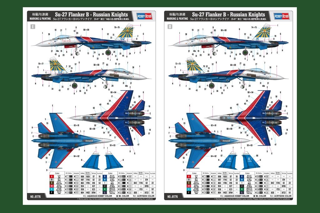 Hobby Boss 81776 Su-27 Flanker B Russian Knights 1/48 – zdjęcie 2
