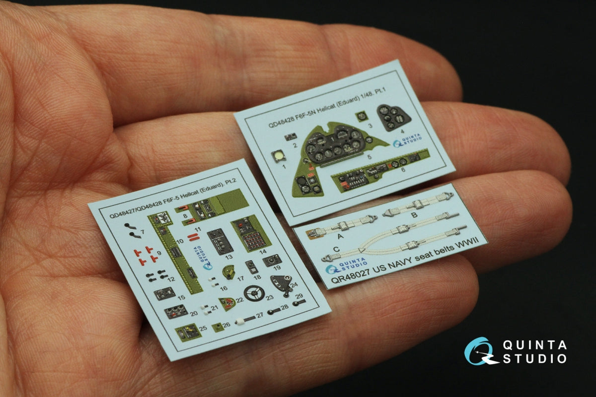 Quinta Studio QD48428 F6F-5N Hellcat 3D-Printed coloured Interior on decal paper (Eduard) 1/48 – zdjęcie 3