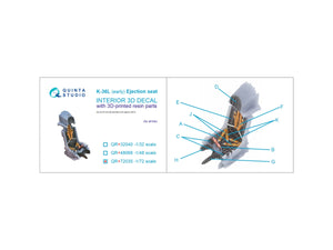 Quinta Studio QR+72035 K-36L (early) ejection seat (for Su-25 aircraft until 2007) (All kits) 1/72 – zdjęcie 7
