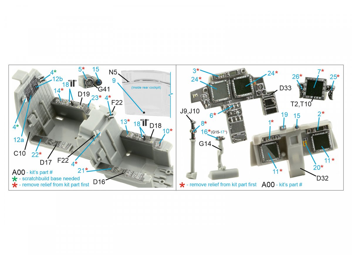 Quinta Studio QDS-48375 AH-64E 3D-Printed &amp;amp; coloured Interior on decal paper (Hasegawa) (Small version) 1/48 – zdjęcie 2