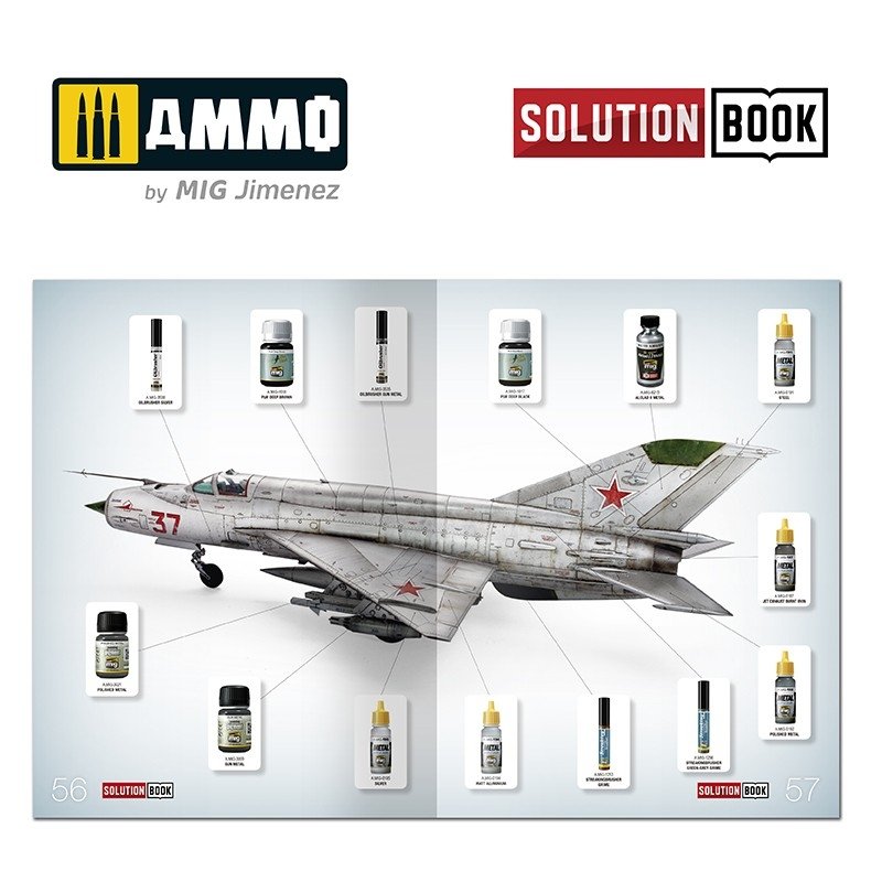 AMMO of Mig Jimenez 6521 How To Paint Bare Metal Aricraft Solution Book – zdjęcie 8