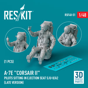 RESKIT RSF48-0051 A-7E &amp;quot;Corsair II&amp;quot; pilot sitting in ejection seat SJU-8/A2 (late version) (3D Printed) (1 pcs) 1/48