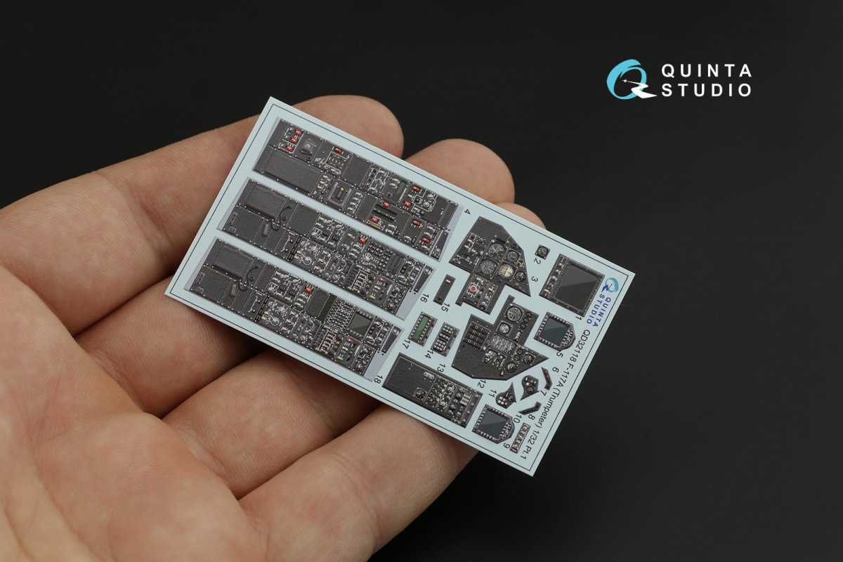 Quinta Studio QD32118 F-117A 3D-Printed &amp;amp; coloured Interior on decal paper (Trumpeter) 1/32 – immagine 13