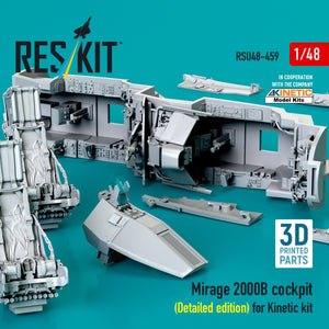 RESKIT RSU48-0459 Mirage 2000B cockpit (Detailed edition) for Kinetic kit (3D Printed) 1/48