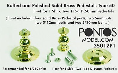 Pontos 35012P1 Buffed and Polished Solid Brass Pedestals Type 50 for Ship models – image 2