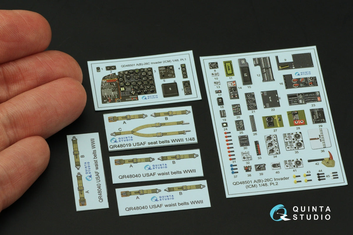 Quinta Studio QD48501 A-26C Invader 3D-Printed &amp;amp; coloured Interior on decal paper (ICM) 1/48 – zdjęcie 4