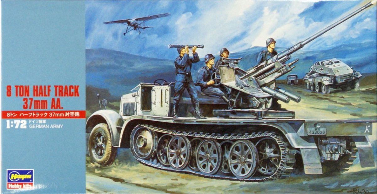 Hasegawa MT18 8 Ton Half Track 37mm AA 1/72