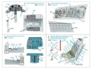 Quinta Studio QD48597 F-15A/F-15C Early/F-15J Early 3D-Printed &amp;amp; coloured Interior on decal paper (Hasegawa) 1/48