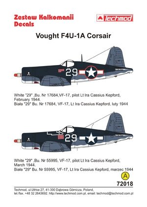 Techmod 72018 - Vought F4U-1A Corsair 1/72 – image 2