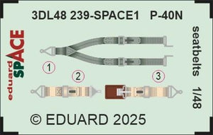 Eduard 3DL48239 P-40N seatbelts SPACE EDUARD 1/48