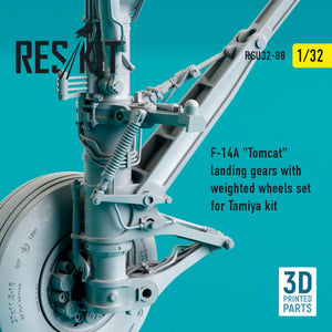 RESKIT RSU32-0088 F-14A &amp;quot;TOMCAT&amp;quot; LANDING GEARS WITH WEIGHTED WHEELS SET FOR TAMIYA KIT (3D PRINTED) 1/32 – imagen 4