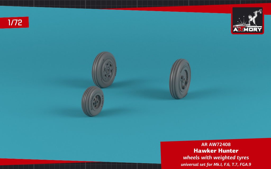 Armory Models AW72408 Hawker Hunter weighted wheels 1/72 – zdjęcie 4