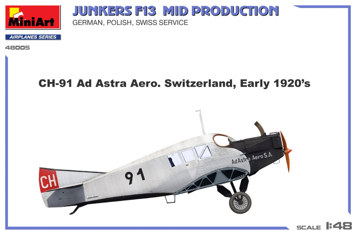 MiniArt 48005 Junkers F13. Mid Prod. German, Polish, Swiss Service 1/48 – zdjęcie 9