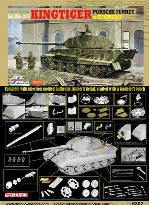 Dragon 6302 Sd.Kfz. 182 Kingtiger Porsche Turret w/Zimmerit 1/35 – zdjęcie 2