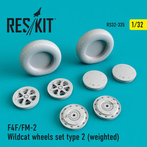 RESKIT RS32-0335 F4F/FM-2 &amp;quot;WILDCAT&amp;quot; WHEELS SET TYPE 2 (WEIGHTED) 1/32