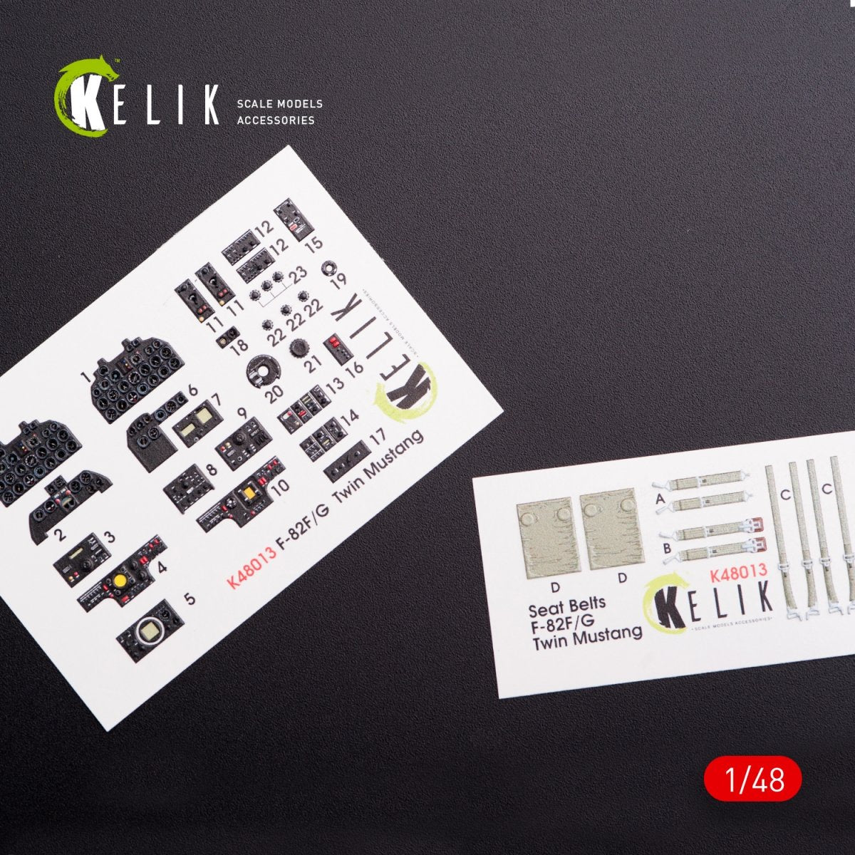 KELIK K48013 F-82 (F,G) &amp;quot;TWIN MUSTANG&amp;quot; INTERIOR 3D DECALS FOR MODELSVIT KIT 1/48