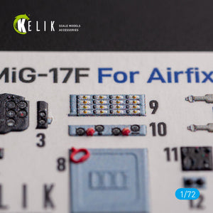 KELIK K72139 Mig-17 Fresco (Shenyang J5) - interior 3D decals for Airfix kit 1/72 – zdjęcie 3