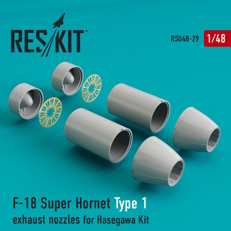 RESKIT RSU48-0029 F-18 Super Hornet Type 1 exhaust nozzles for Hasegawa kit 1/48