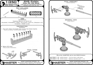 Master SM-350-114 SMS Emden - 5.2 cm SK L/55 guns 1/350 – image 7