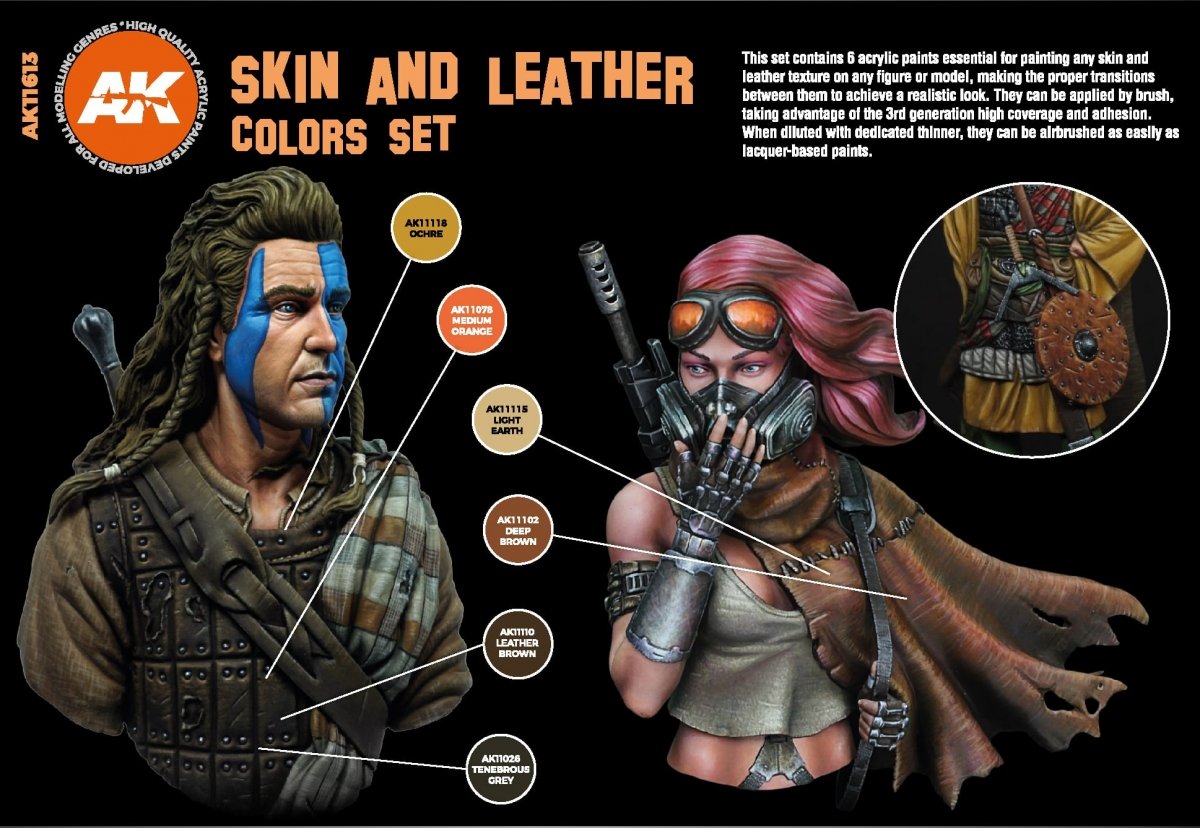 AK Interactive AK11613 3G SKIN AND LEATHER COLORS SET – zdjęcie 3