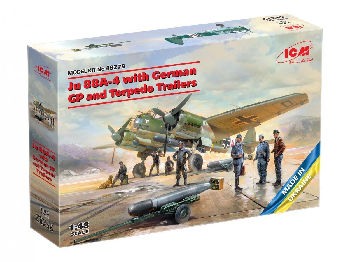ICM 48229 Ju 88A-4 with German Ground Personnel and Torpedo Trailers 1/48 – zdjęcie 2