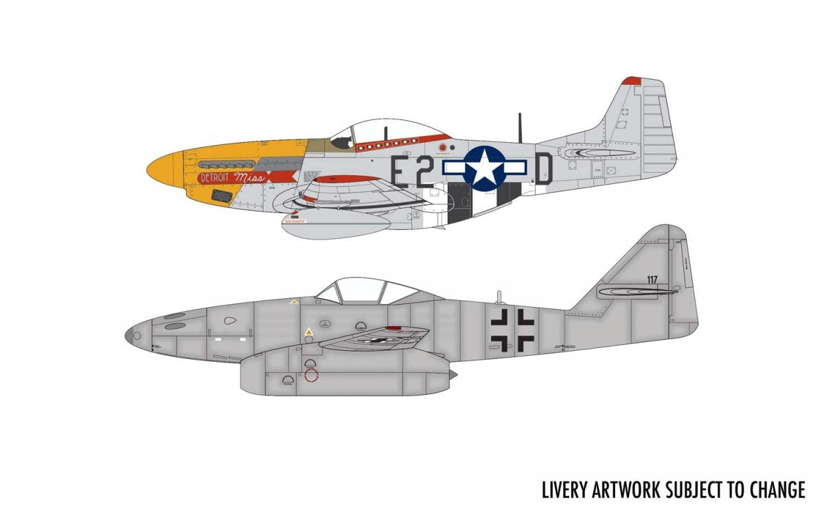 Airfix 50183 Messerschmitt Me262 &amp;amp; P-51D Mustang Dogfight Double - Gift Set 1/72 – zdjęcie 2