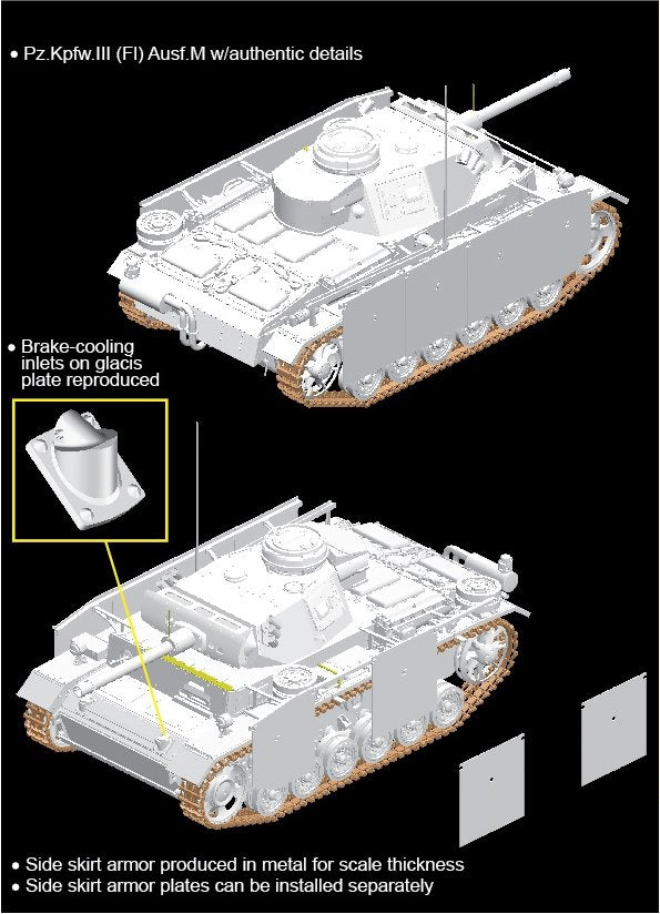Dragon 6776 Pz.Kpfw.III FL Ausf.M w/schurzen 1/35 – image 4