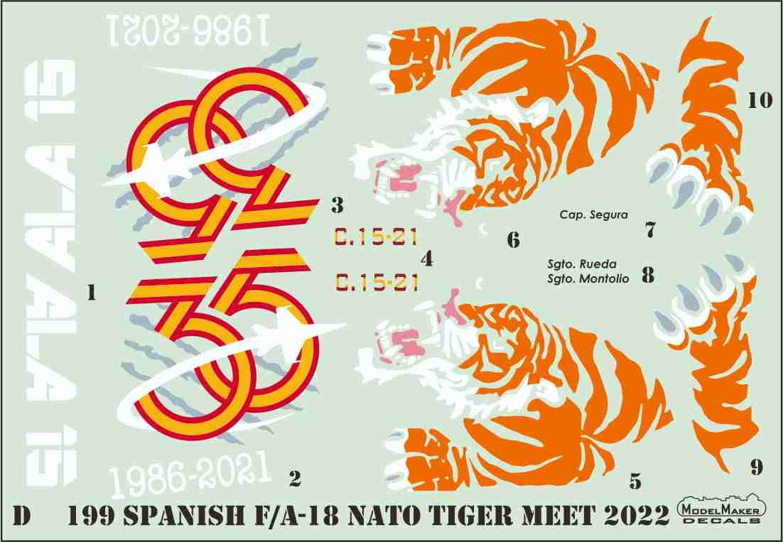 ModelMaker Decals D48199 Spanish F/A-18 NATO Tiger Meet 2022 1/48 – zdjęcie 3