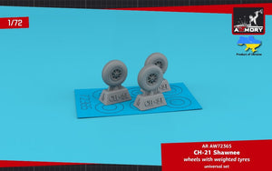 Armory Models AW72365 CH-21 Shawnee/Flying Banana wheels w/ weighted tyres 1/72