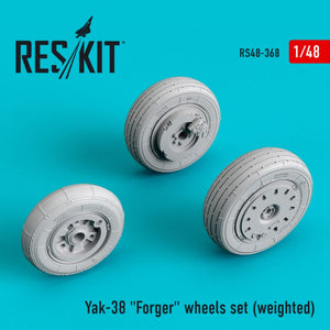 RESKIT RS48-0368 YAK-38 &amp;quot;FORGER&amp;quot; WHEELS SET (WEIGHTED) 1/48