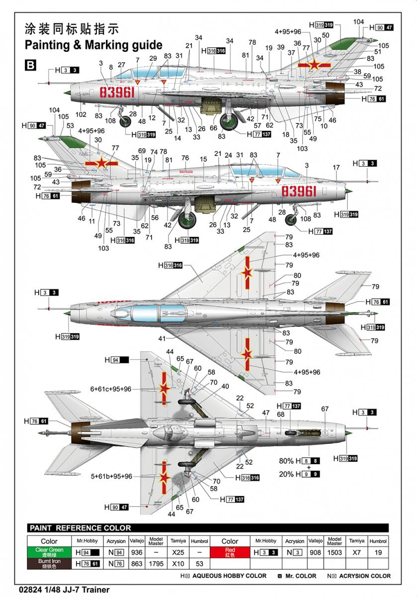 Trumpeter 02824 JJ-7 Trainer 1/48 – zdjęcie 4