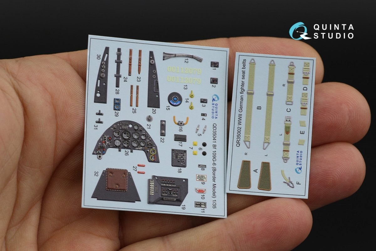Quinta Studio QD35041 Bf 109G-6 3D-Printed &amp;amp; colored Interior on decal paper (for Border Model kit) 1/35 – image 2
