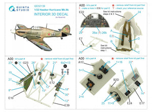 Quinta Studio QD32139 Hawker Hurricane Mk.IIb 3D-Printed &amp;amp; coloured Interior on decal paper (Revell) 1/32 – zdjęcie 12