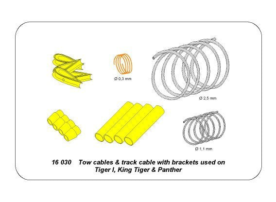 Aber 16030 Tow cables and track cable with brackets used on Tiger I, King Tiger and Panther 1/16 – zdjęcie 6