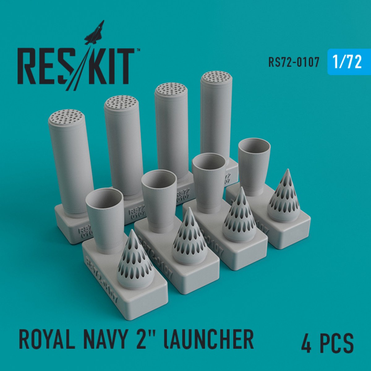 RESKIT RS72-0107 ROYAL NAVY 2&amp;quot; LAUNCHERS (4 PCS) 1/72 – zdjęcie 2