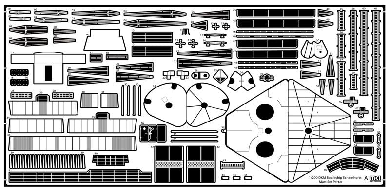 MK1 Design MS-20020 DKM Battleship SCHARNHORST RADAR &amp;amp; MAST PARTS for Trumpeter 1/200 – zdjęcie 7