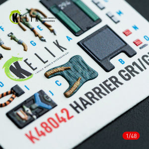 Kelik K48042 Harrier GR1/GR3 interior 3D decals for Kinetic kit 1/48