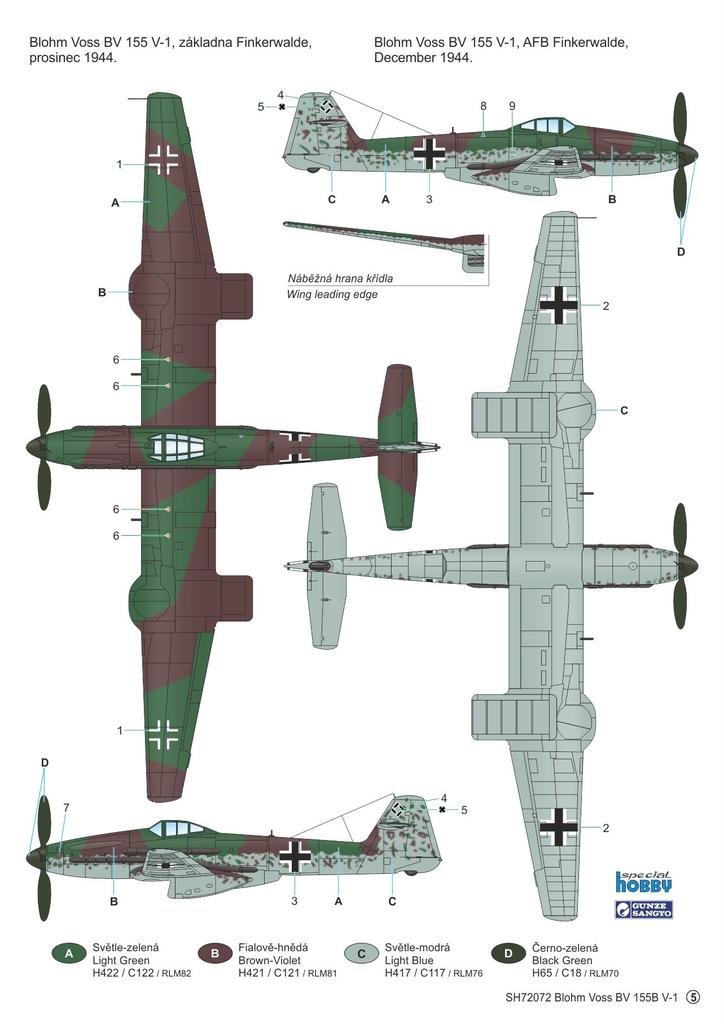 Special Hobby 72340 Blohm &amp;amp; Voss BV 155V-1 1/72 – immagine 3